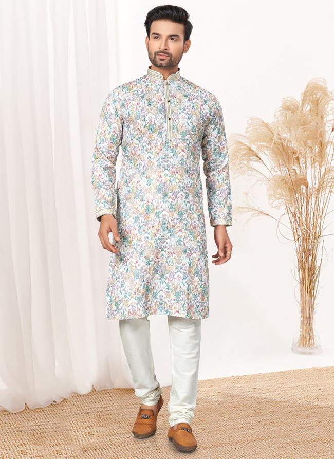 Heavy Cotton Multi Colour Traditional Wear Printed Readymade Kurta Pajama